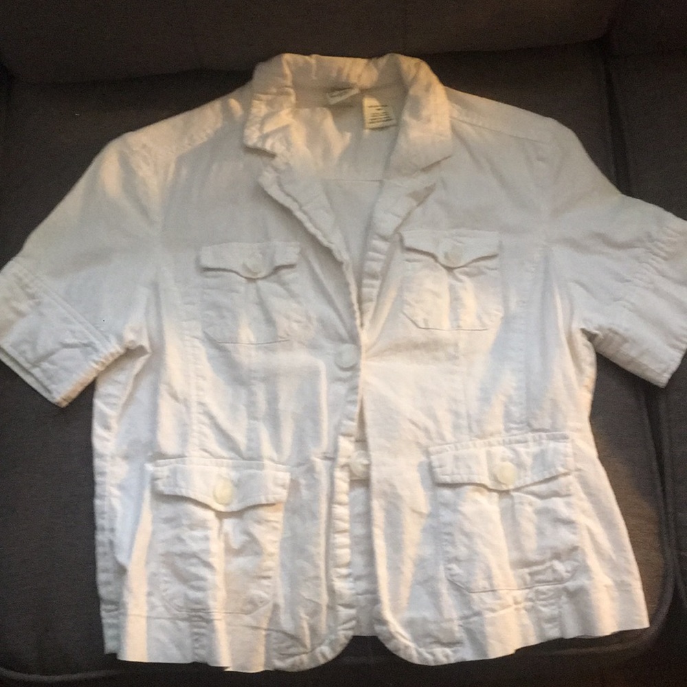 Short Sleeve White Blazer, size 10P